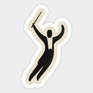 The flying musical conductor. Sticker